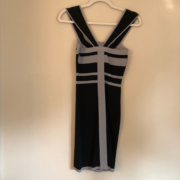 EXPRESS black and grey bodycon bandage dress size extra small - Picture 6 of 7